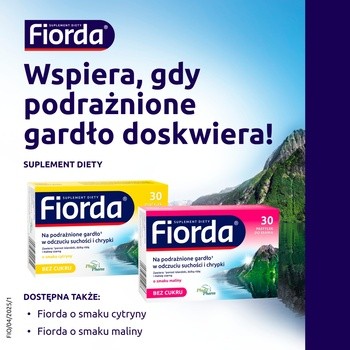 Fiorda, pastylki do ssania o smaku czarnej porzeczki, 30 szt.