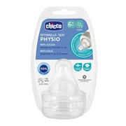 CHICCO PHYSIO 6M+ 2 SZT Smoczek antykolkowy, przepływ do kaszki