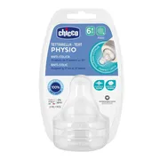 CHICCO PHYSIO 6M+ 2 SZT Smoczek antykolkowy, przepływ do kaszki