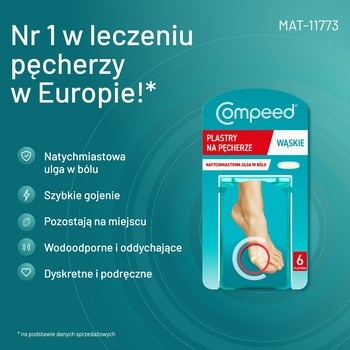 Compeed Plastry na pęcherze, wąskie, 6 szt.