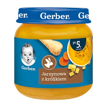 Gerber, jarzynowa z królikiem, 5 m+, 125 g