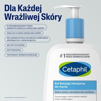 Zestaw Cetaphil, emulsja micelarna do mycia, 500 ml + lipoaktywny krem nawilżający, 100 g
