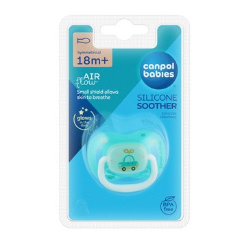 Canpol Babies Toys, smoczek uspokajający silikonowy symetryczny, 18 m+, 1 szt.