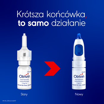 Otrivin 0.1%, (1 mg/ml), aerozol do nosa, 10 ml, pompka z boku
