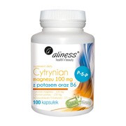 Aliness Cytrynian Magnezu 100 mg z potasem oraz B6, kapsułki, 100 szt.