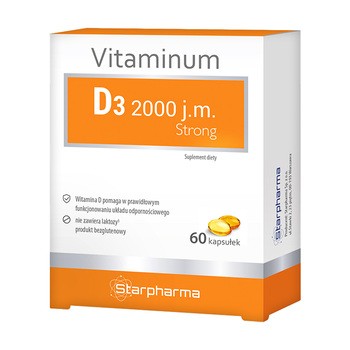 Starpharma Vitaminum D3 2000 j.m. Strong, kapsułki, 60 szt.