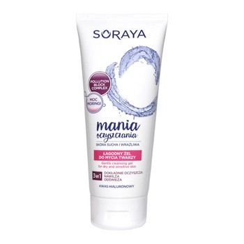 Soraya mania oczyszczania, łagodny żel do mycia twarzy do skóry suchej i wrażliwej, 150 ml