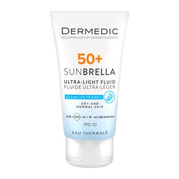 Dermedic Sunbrella, ultralekki krem ochronny SPF 50+ dla skóry normalnej i suchej, 40 ml