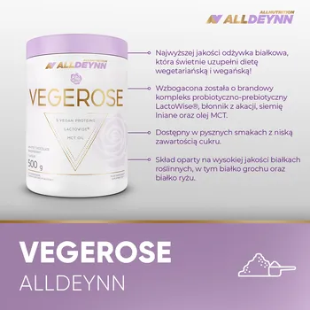 Allnutrition, ALLDEYNN VegeRose vanilla blueberry, proszek, 500 g