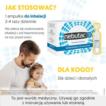 Nebutac 3, roztwór do inhalacji, hipertoniczny, 3% NaCl, 4 ml, 30 amp