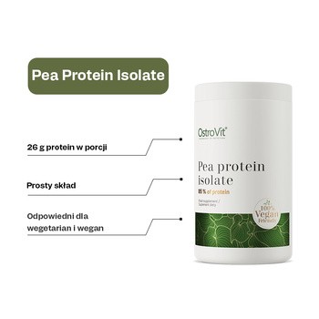 OstroVit Pea Protein Isolate, proszek, smak naturalny, 480 g