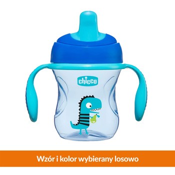 Chicco, Kubek niekapek z twardym ustnikiem, niebieski, 200 ml, 6 m+, 1 szt.