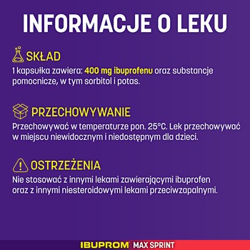 Ibuprom Max Sprint, 400 mg, kapsułki miękkie, 40 szt.