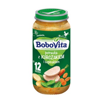 BoboVita, potrawka z kurczakiem i szpinakiem, 12 m+, 250 g