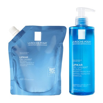 Zestaw La Roche-Posay, Lipikar Gel Lavant, żel myjący, 400 ml + opakowanie uzupełniające refill, 400 ml