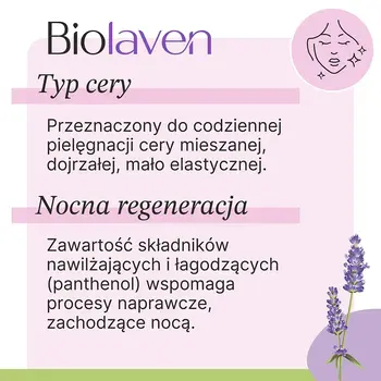 Biolaven Organic, krem do twarzy na noc, 50 ml