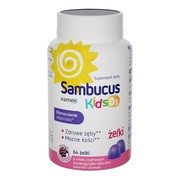 Sambucus Kids D3, żelki, smak malinowy, 64 szt.