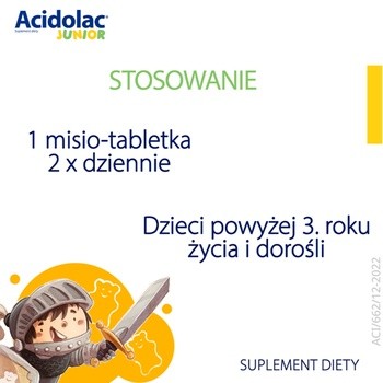 Acidolac Junior, misio-tabletki, smak białej czekolady, 20szt.