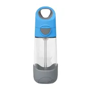 B.BOX, bidon dla dziecka, butelka na wodę ze słomką tritanowy, Blue Slate, 9 m+, 450 ml