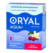 Oryal Aqua+, saszetki z proszkiem, smak wiśnia z nutą wanilii, 14 szt.