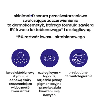 Skinimal D, serum przeciwstarzeniowe zwalczające zaczerwienienia, 30 ml