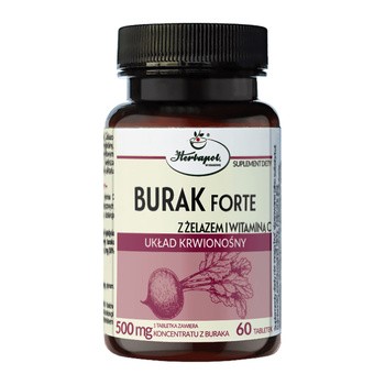 Herbapol Kraków Burak Forte z żelazem i witaminą C, tabletki, 60 szt.