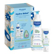 Zestaw Mustela Hydra Bebe, nawilżająca pielęgnacja twarzy i ciała, mleczko do ciała, 300 ml + krem do twarzy, 40 ml