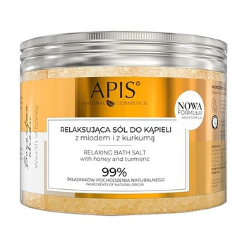 Apis Bogactwo Miodu, relaksująca sól do kąpieli z miodem i kurkumą, 650 g