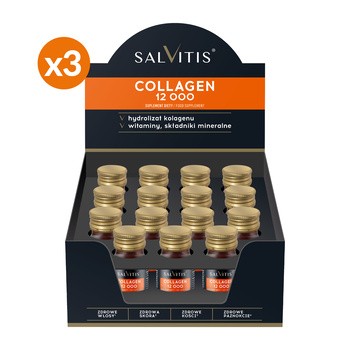 Zestaw Salvitis Collagen, kolagen do picia, płyn, 30 ml x 45 szt.