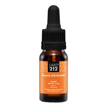 LABS212 Vitamin D3+K2MK7 Liquid 2000IU + 25 mcg, krople, 10 ml