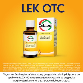 Cebion, 100 mg/ml, krople doustne, 30 ml