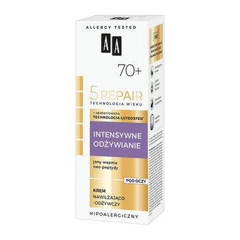 AA Technologia Wieku 5Repair Intensywne Odżywianie 70+, nawilżająco-odżywczy krem pod oczy, 15 ml