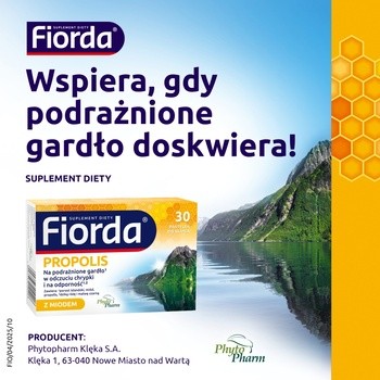 Fiorda Propolis, pastylki do ssania, smak miodu i propolisu, 30 szt.