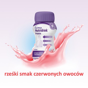 Nutridrink Protein, rześki smak czerwonych owoców, płyn, 4 x 125 ml