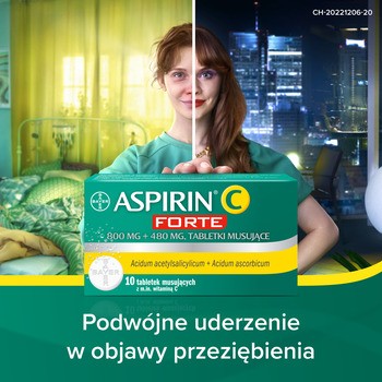 Aspirin C Forte, 800 mg + 480 mg, tabletki musujące, 10 szt.