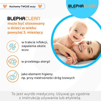 Blephaclean, chusteczki sterylne do codziennej higieny powiek, 20 szt.