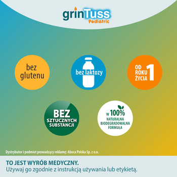 GrinTuss Pediatric, syrop na kaszel suchy i mokry, 128 g