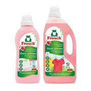 Zestaw Frosch, żel do prania kolorów, 1500 ml + koncentrat do płukania tkanin, 750 ml, owoc granatu