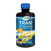 Tran islandzki o smaku pomarańczowym, olej, 250 ml