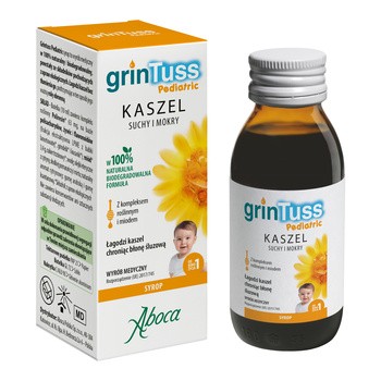 GrinTuss Pediatric, syrop na kaszel suchy i mokry, 128 g