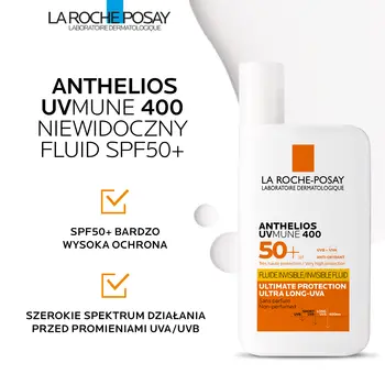 La Roche-Posay Anthelios, niewidoczny fluid SPF50+, 50 ml