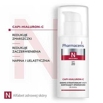 Pharmaceris N Capi-Hialuron-C, dermo-strukturalny krem korygujący zmarszczki, SPF 20, 50 ml