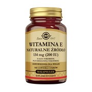 Solgar Naturalna Witamina E, 134 mg, kapsułki, 50 szt.