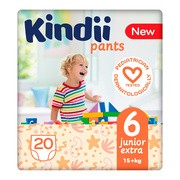 Kindii Pants, pieluchomajtki, 6 (15+ kg), junior extra, 20 szt.