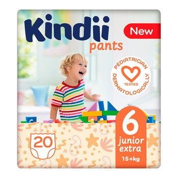Kindii Pants, pieluchomajtki, 6 (15+ kg), junior extra, 20 szt.
