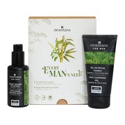 Orientana, Zestaw Every Man's Need, żel do mycia twarzy bambus i fioletowy ryż, 100 ml + kojący balsam po goleniu bambus i tulsi, 75 ml