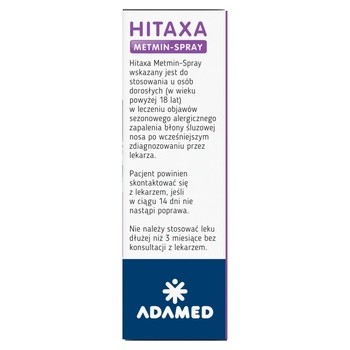Hitaxa Metmin-Spray, 50 mcg/dawkę, aerozol do nosa, 140 dawek