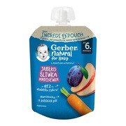 Gerber Natural, Deserek śliwka marchewka, tubka, 6 m+, 80 g