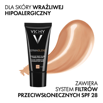 Vichy Dermablend, fluid korygujący 16 h trwałość SPF 28, 25 Nude, 30 ml