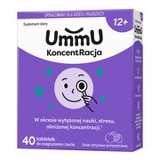 UmmU KoncentRacja 12+, tabletki do rozgryzania i żucia, 40 szt.